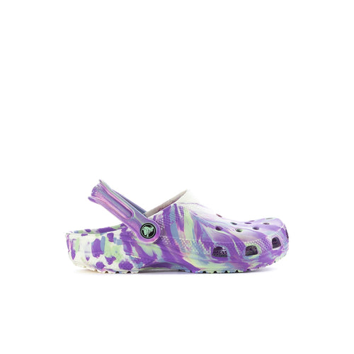 Crocs Kids' Marble Classic Clog - Purple / White